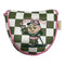 Checkered bag with cartoon character and 'Birdee Juice' text on a white background