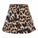 Birdies & Bubbles leopard golf skirt front view