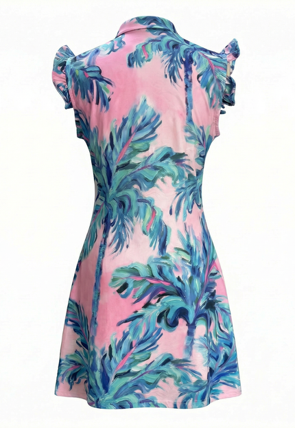 Playmaker Palm Women's Tropical Golf Dress | Sleeveless Performance Golf Dress