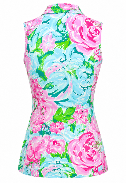 Birdies in Bloom Sleeveless Polo | Women’s Stylish Golf Top | Birdies & Bubbles