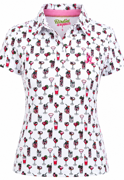 The Par-Tee Pour Polo | Women’s Cocktail Print Golf Polo Shirt