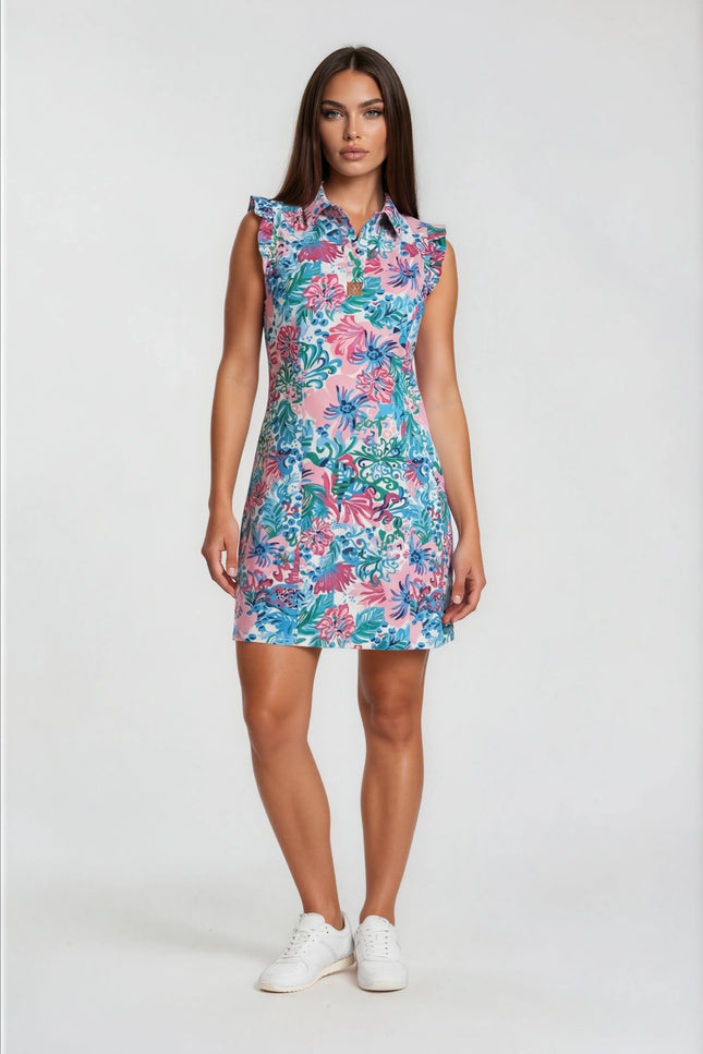 Petals & Putts Women's Golf Dress | Sleeveless Floral Golf Dress – Birdies & Bubbles