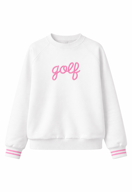 Golf, But Make It Cute Crewneck | Women’s Golf Sweatshirt White | Birdies & Bubbles