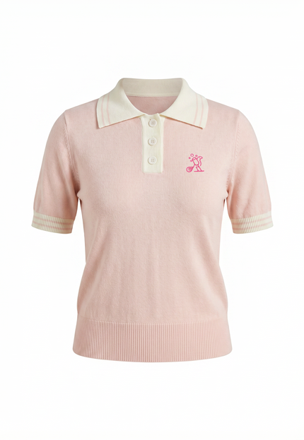 The Fairway Knit Polo | Women’s Luxury Golf Sweater Polo – Birdies & Bubbles