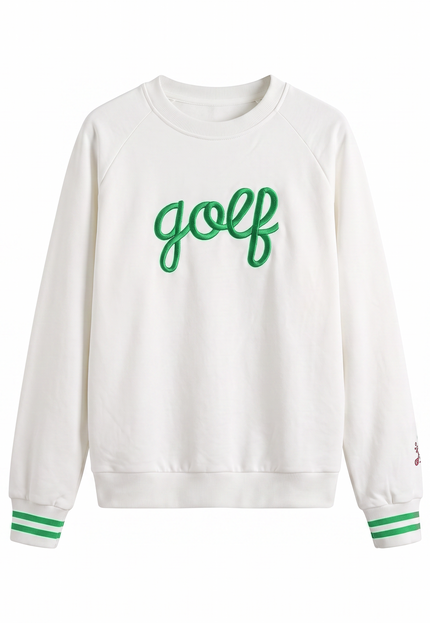 Golf, But Make It Cute Crewneck | Women’s Golf Sweatshirt White/Green | Birdies & Bubbles