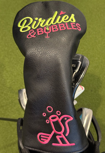 Bubbly Bombshell Women's Golf Driver Headcover Black | Birdies & Bubbles