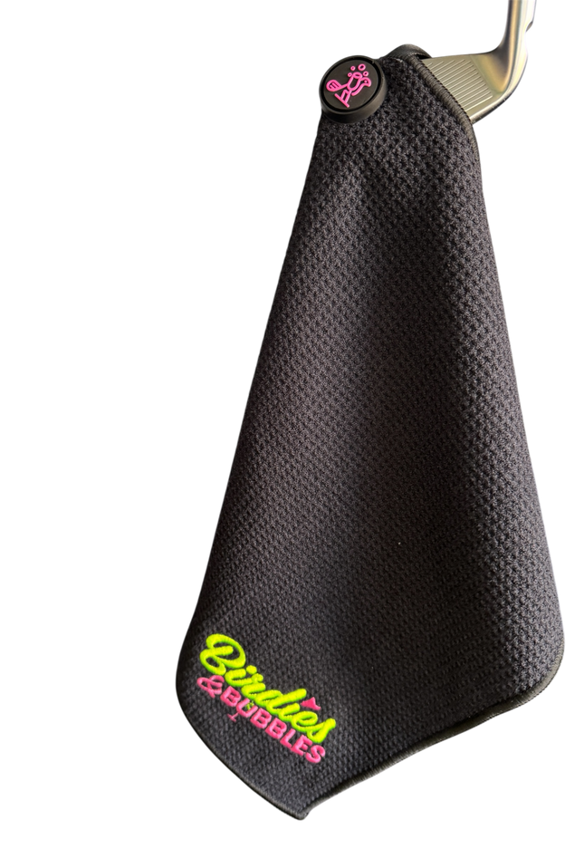 Magnetic golf towel black 