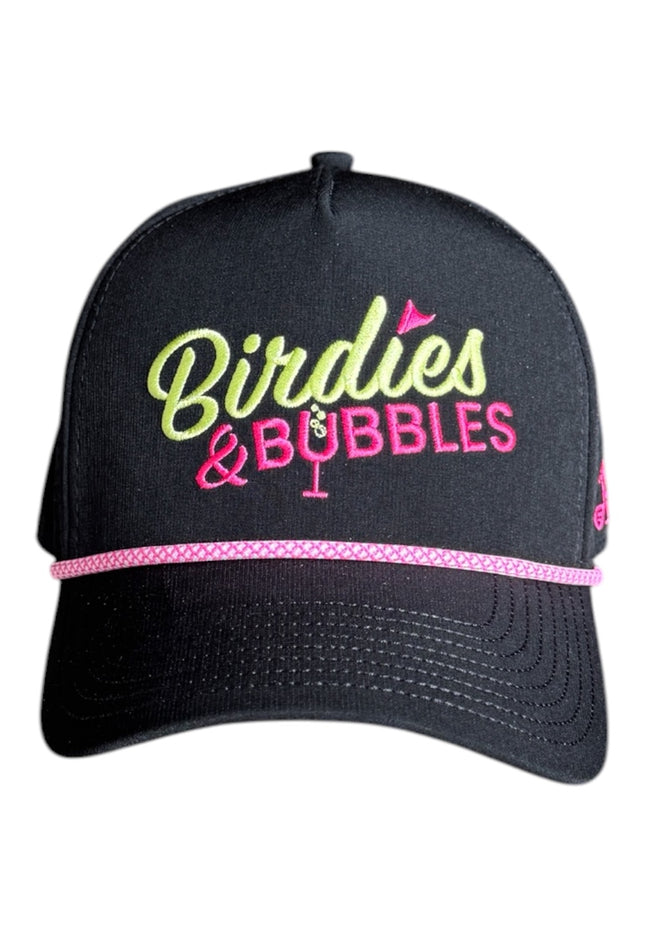 Birdies & Bubbles Women's Golf Hats | Stylish Women's Golf Hat Black