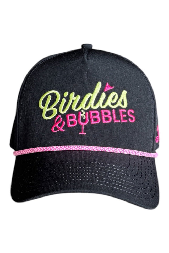 Birdies & Bubbles Women's Golf Hats | Stylish Women's Golf Hat Black