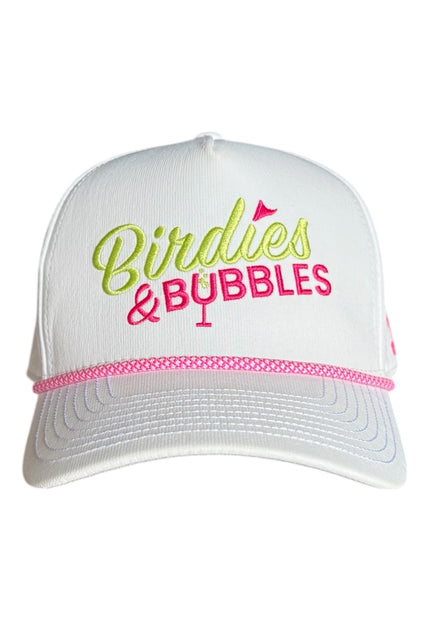 Birdies & Bubbles Women's Golf Hats | Stylish Women's Golf Hat White