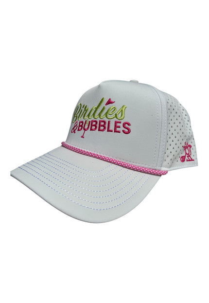Birdies & Bubbles Women's Golf Hats | Stylish Women's Golf Hat White