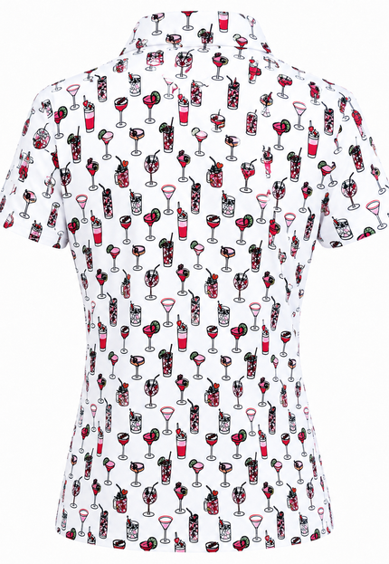 The Par-Tee Pour Polo | Women’s Cocktail Print Golf Polo Shirt