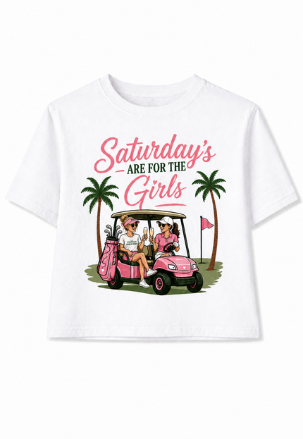 💖 Saturday’s Are For The Girls Tee – Birdies & Bubbles Women’s Golf Shirt