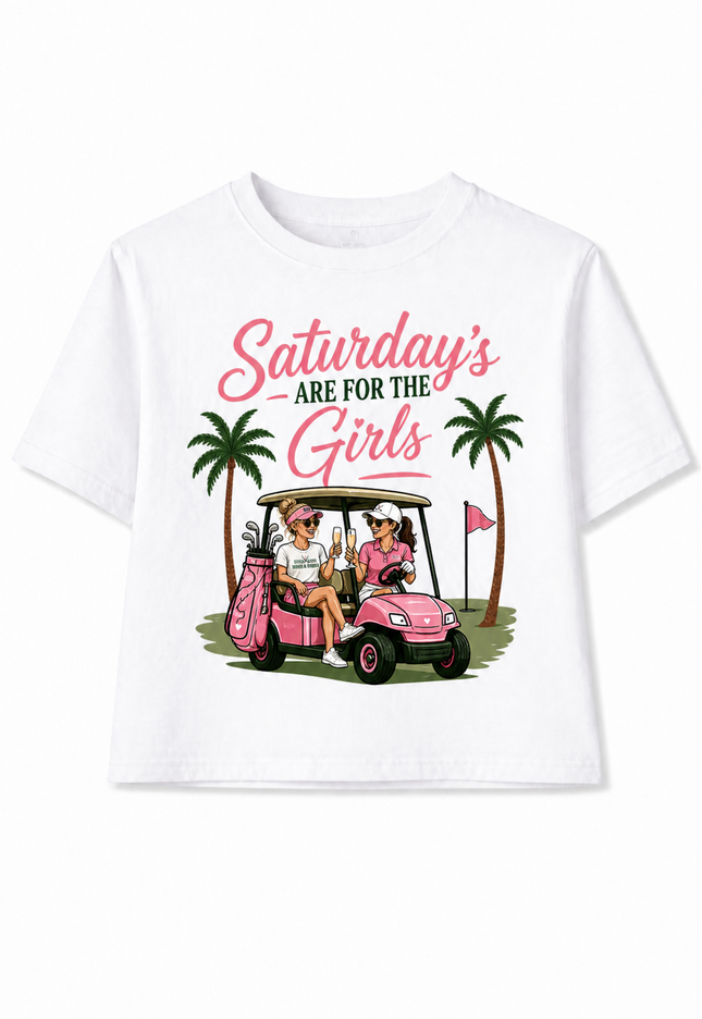 💖 Saturday’s Are For The Girls Tee – Birdies & Bubbles Women’s Golf Shirt