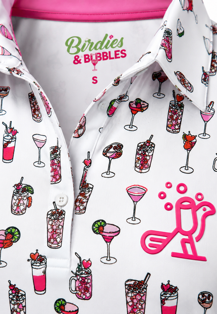 The Par-Tee Pour Polo | Women’s Cocktail Print Golf Polo Shirt